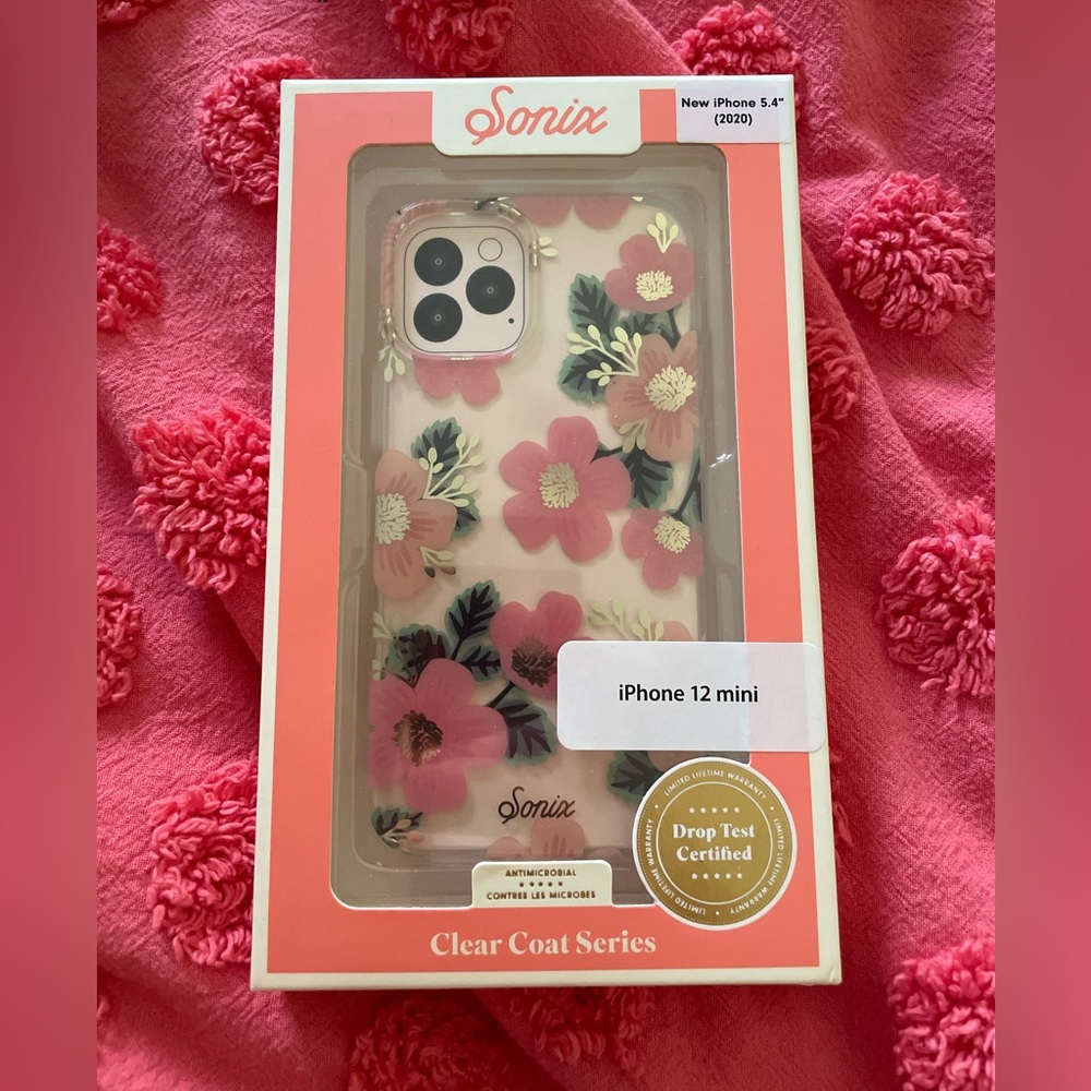 iPhone 12 mini case! Super cute, floral with gold touches!
